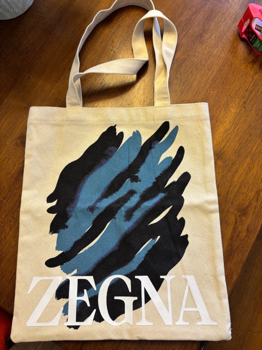ZEGNA x Art Basel Canvas limited Edition tote Abstract Brush Print Rare find